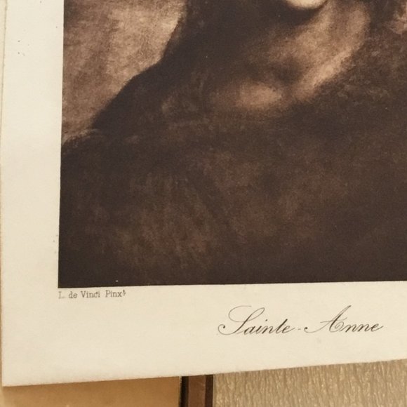 Antique Hel Braun & Cie framed print of Sainte Anne by Leonardo De Vinci - Picture 8 of 9